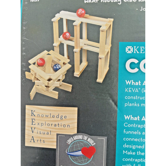 Contraptions 50 pc STEM Obstacle Building Game Wood Plank Set Mindware Keva - Picture 6 of 15